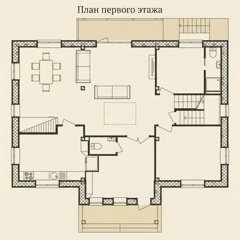 План первого этажа собственного дома Виталия Кащеева