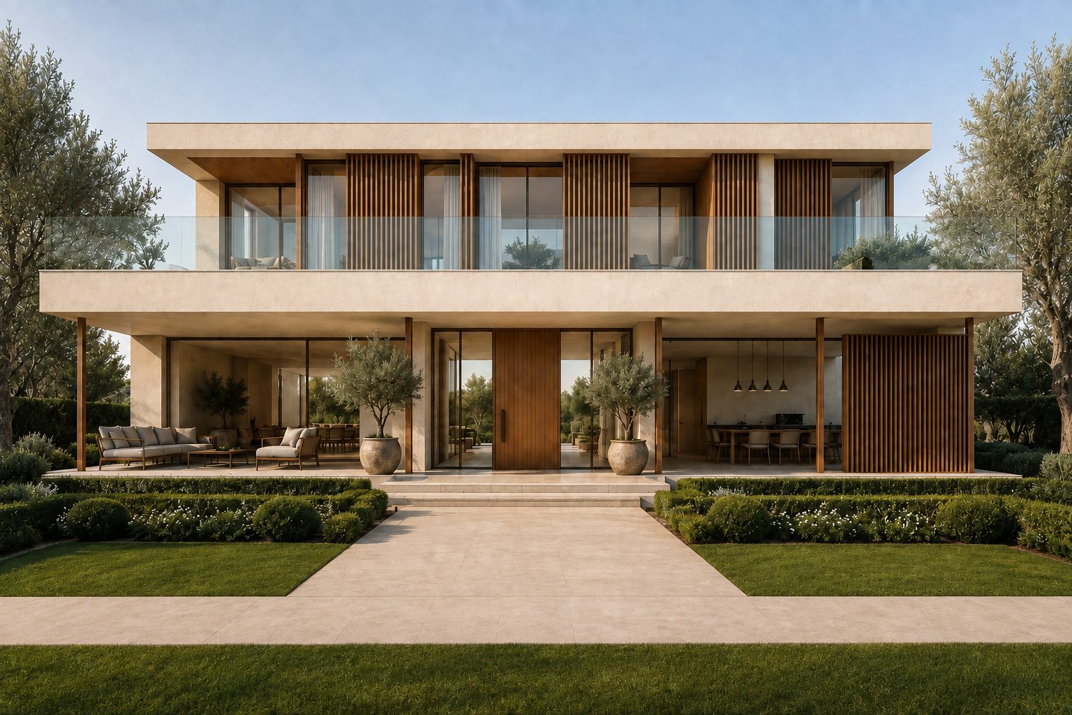 Концепт Pilot Wellness House, современная вилла с террасами и озеленением